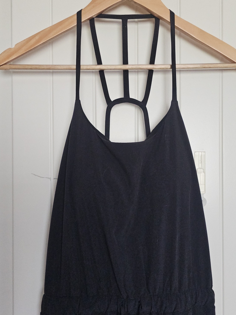 Athleta Black Strappy Back High Low Maxi Dress Size Small Flowy - Picture 4 of 7